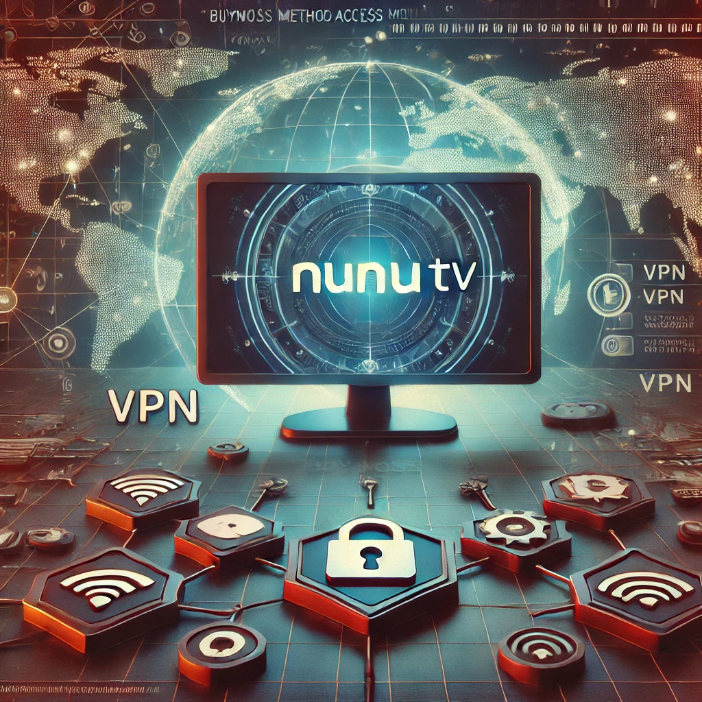 DALL·E 2024 08 24 13.43.11 A conceptual image representing the theme of Nunu TVs bypass access method. The image shows a computer screen or smart TV interface with the Nunu T