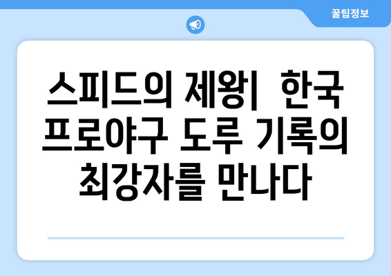 2024년 3월 1일 한국 프로야구 역대 최고 도루 기록 선수는?