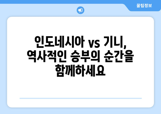 2024 파리 올림픽 최종 본선진출국: 인도네시아 vs 기니 경기 실시간 다시보기