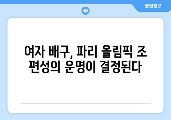 파리 올림픽 테니스: 여자 배구 조추첨일 결정