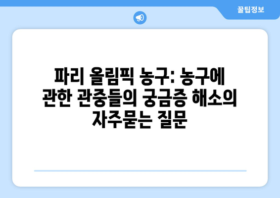 파리 올림픽 농구: 농구에 관한 관중들의 궁금증 해소