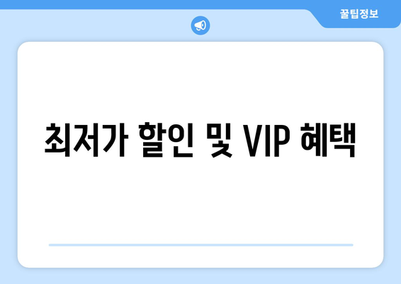 최저가 할인 및 VIP 혜택