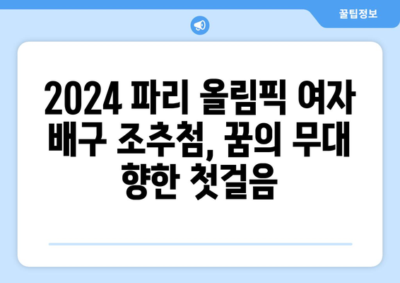 2024 파리 올림픽 여자 배구 조추첨 일 발표