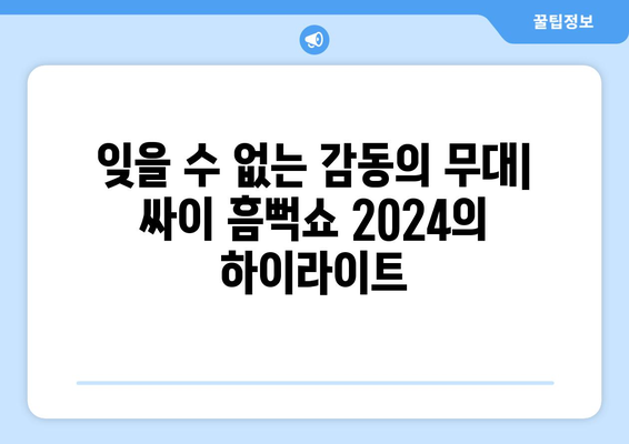 싸이 흠뻑쇼 2024: 준비물과 공연 후기