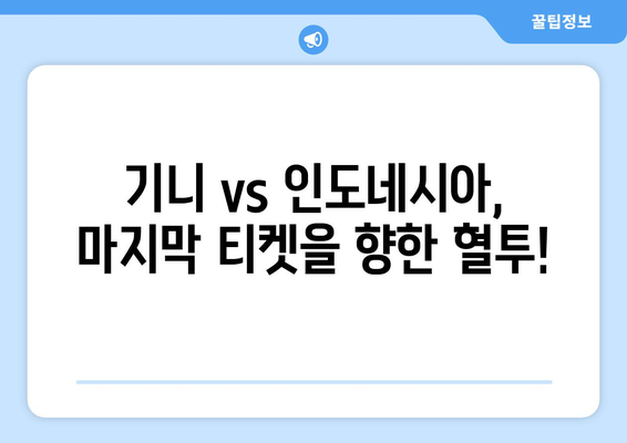 2024 파리 올림픽 본선 진출국 결정 경기: 기니 vs 인도네시아 실시간 다시보기