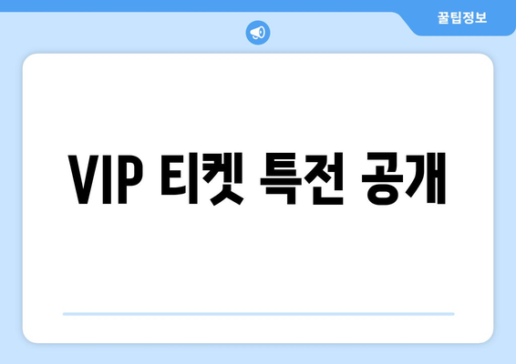 VIP 티켓 특전 공개