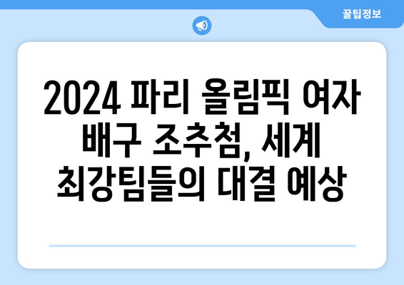 2024 파리 올림픽 여자 배구 조추첨 일 발표