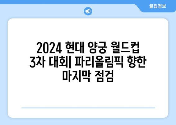 파리올림픽을 향한 마지막 무대: 2024 현대 양궁월드컵 3차 대회