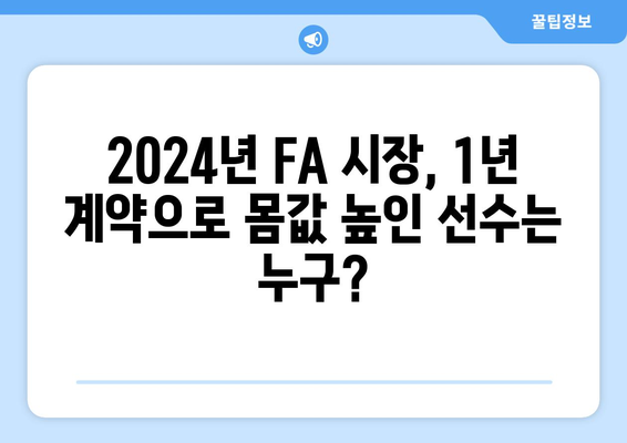 한국 프로야구 FA, 다년 계약 제외 2024 연봉 순위 20