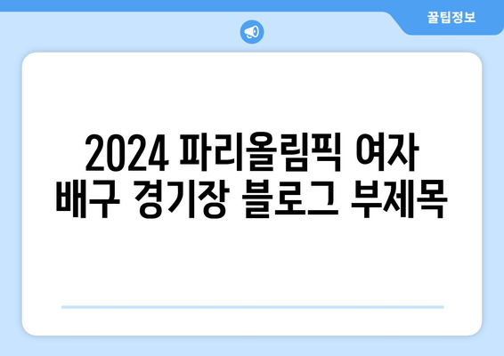 2024 파리올림픽 여자 배구 경기장