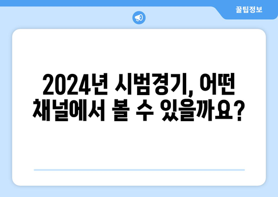 2024년 MLB 시범경기 방송 일정 및 채널 정보