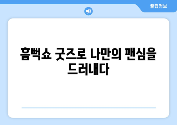 흠뻑쇼 공식 굿즈로 싸이 팬심 드러내기