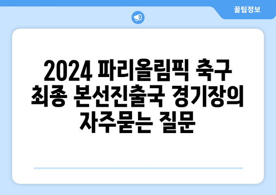 2024 파리올림픽 축구 최종 본선진출국 경기장