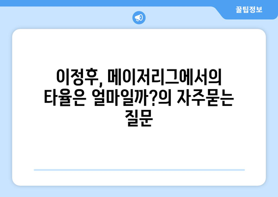 이정후, 메이저리그에서의 타율은 얼마일까?