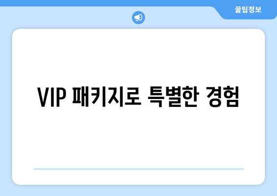 VIP 패키지로 특별한 경험