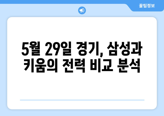 2024년 5월 29일 삼성 vs 키움 종합 분석