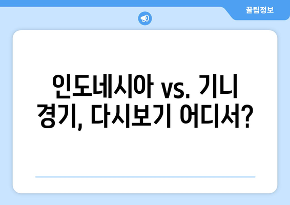 2024년 파리 올림픽 인도네시아 vs. 기니 경기 다시보기 시청 방법