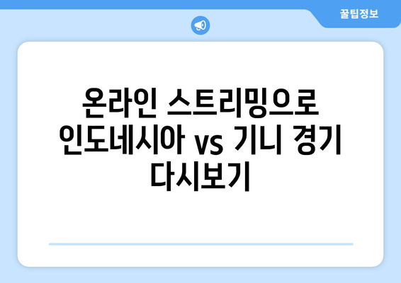 2024 파리 올림픽 인도네시아 vs 기니 경기 다시보기 시청 방법