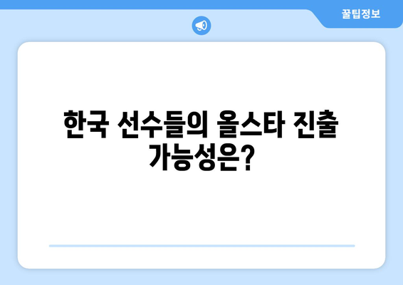 2024 메이저리그 올스타 팬 투표 방법 및 한국 선수 관련 소식