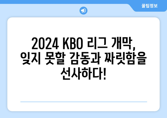 2024 KBO 리그 개막이 돌아왔다!