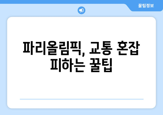 파리올림픽 교통 정보