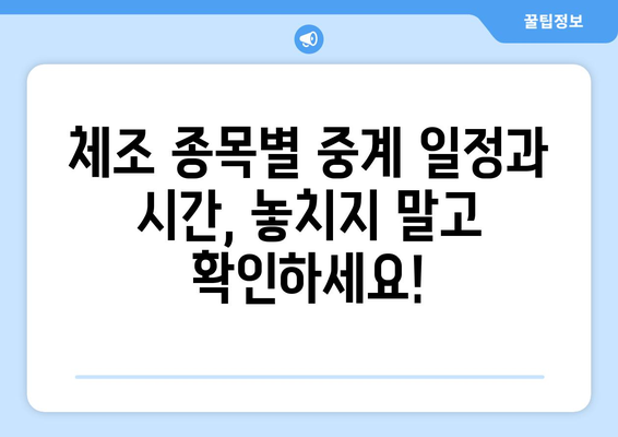 파리 올림픽 체조 경기 중계 방법 파악하기