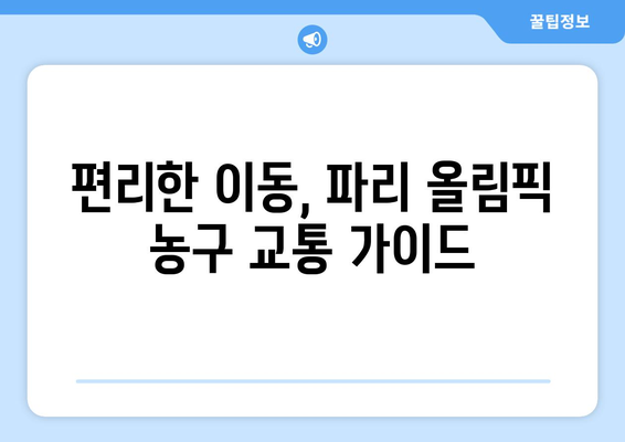 파리 올림픽 농구: 대중교통 이용 및 교통 안내 정보