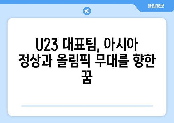 2024년 AFC U23 아시안컵과 파리 올림픽 축구 대비