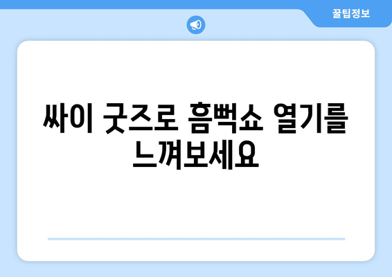 흠뻑쇼 공식 굿즈로 싸이 팬심 드러내기