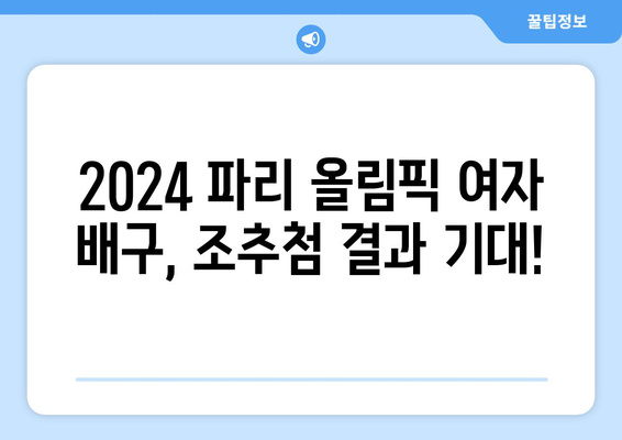 2024 파리 올림픽 여자 배구 조추첨 일 발표 (6월 19일 20시)