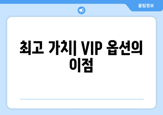 최고 가치| VIP 옵션의 이점