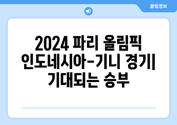 2024 파리올림픽 인도네시아 기니 경기 경기장