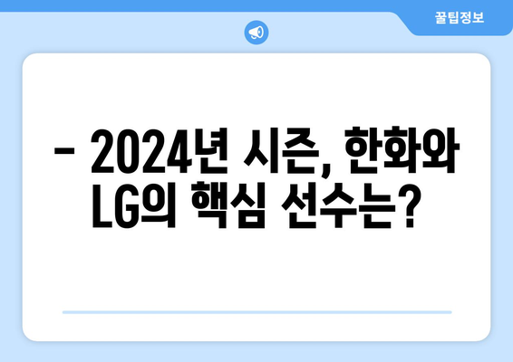 2024년 한화 이글스 vs LG 잠실경기 개막 로스터 발표