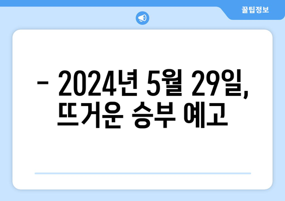 2024년 5월 29일 삼성 라이온즈 VS 키움 히어로즈 경기 분석