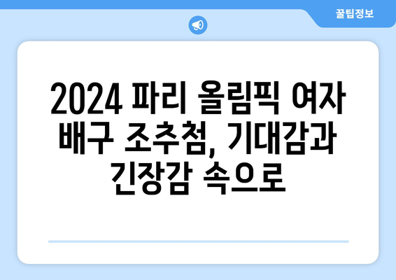 2024 파리 올림픽 여자 배구 조추첨일 발표