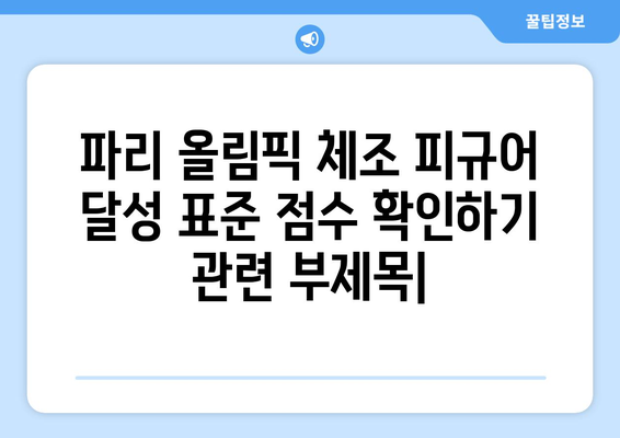 파리 올림픽 체조 피규어 달성 표준 점수 확인하기