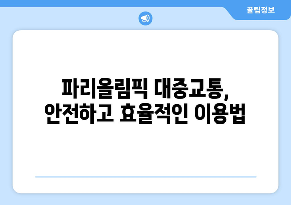 파리올림픽 대중교통