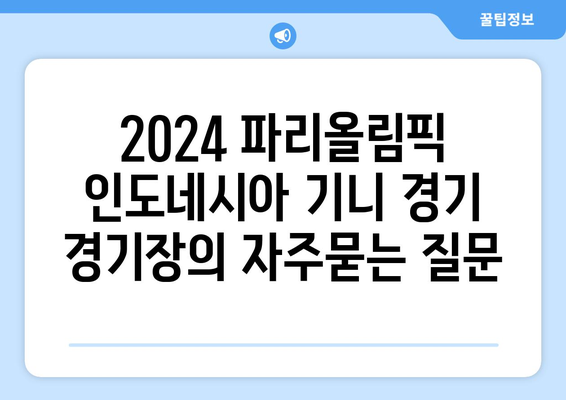 2024 파리올림픽 인도네시아 기니 경기 경기장