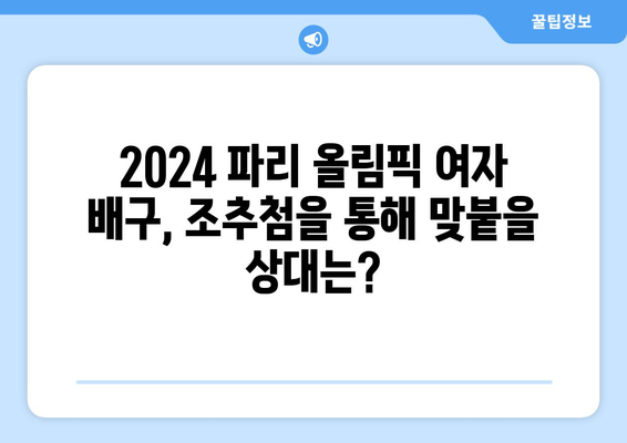 2024 파리 올림픽 여자 배구 조추첨일 발표