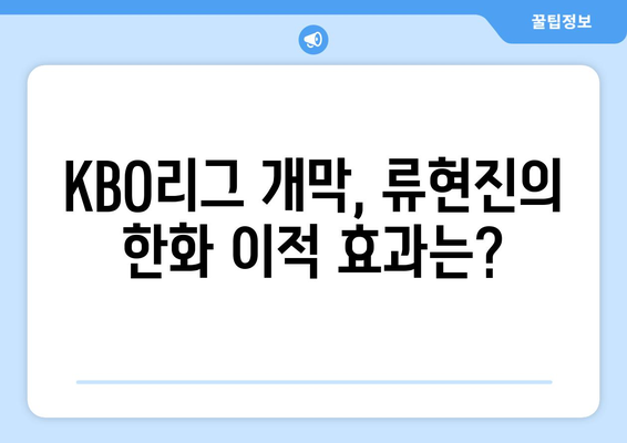 2024 KBO리그 개막, 일정, 중계권: 한화 류현진 선발 출전 소식