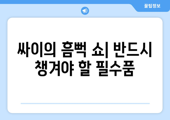 싸이의 흠뻑 쇼| 반드시 챙겨야 할 필수품