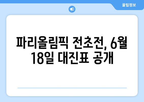 파리올림픽 전초전: 2024년 6월 18일 경기 일정 및 대진표