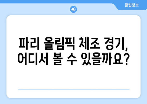 파리 올림픽 체조 경기 중계 방법 파악하기