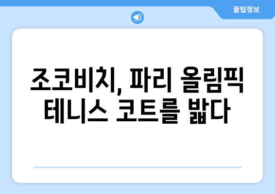 파리 올림픽 테니스: 조코비치, 올림픽 출전 예정