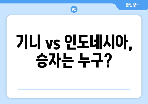 2024 파리올림픽 본선 진출국 결정 경기: 기니 vs 인도네시아