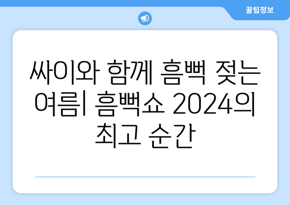 싸이와 함께 흠뻑 젖는 여름: 흠뻑쇼 2024의 최고 순간