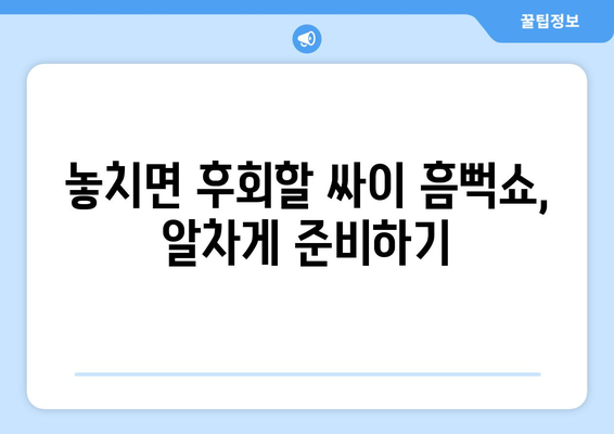 싸이 흠뻑쇼 2024 티켓팅 성공 방법과 좌석 가격 분석