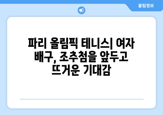 파리 올림픽 테니스: 여자 배구 조추첨일 결정