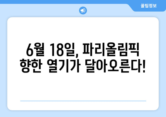 파리올림픽 전초전: 2024년 6월 18일 경기 일정 및 대진표