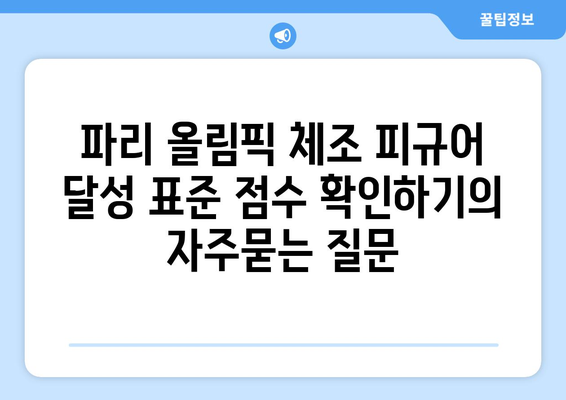 파리 올림픽 체조 피규어 달성 표준 점수 확인하기